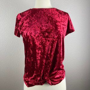 Buffalo Jeans David Bitton Crimson Tie Front Velvet Top - XS NWT